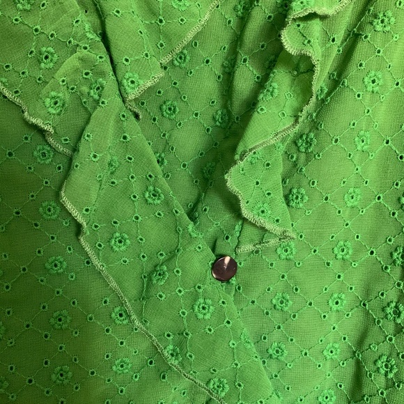 Anthropologie Green Longsleeve Blouse Sz 6 - Picture 2 of 4